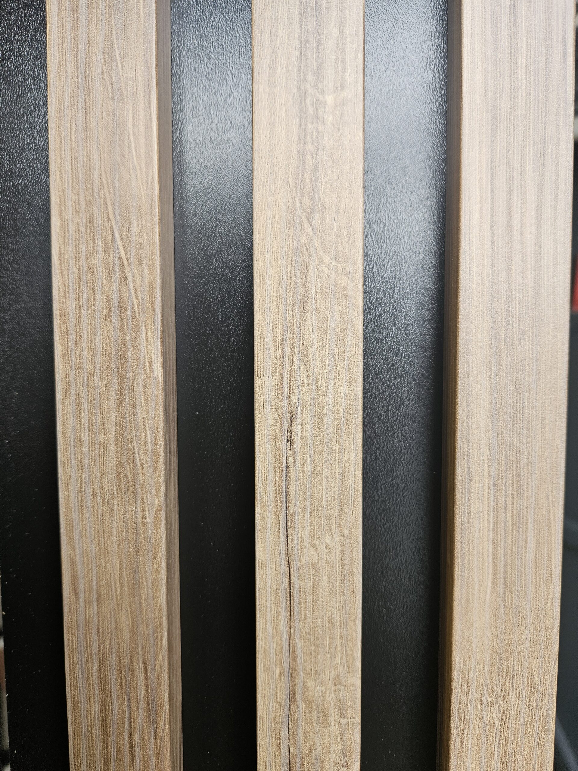 Decorative Wall Lamella Panels on a Base, Stirling Oak on a Black - Image 7