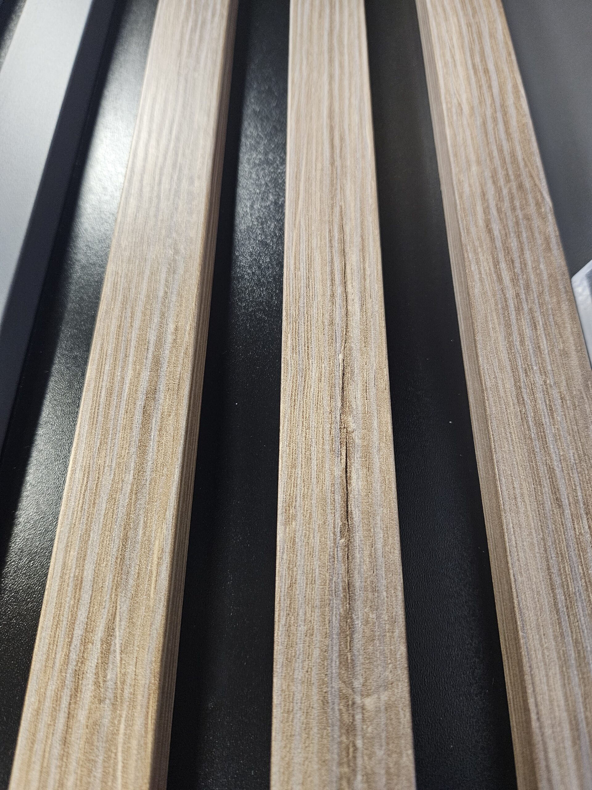 Decorative Wall Lamella Panels on a Base, Stirling Oak on a Black - Image 10