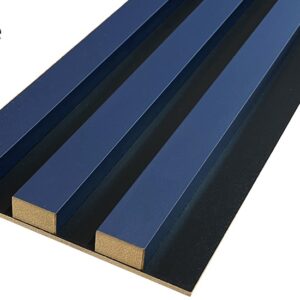 Decorative Wall Lamella Panels on a Base, Blue on a Black