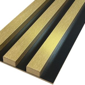 Decorative Wall Lamella Panels on a Base, Gold on a Black