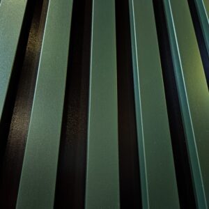 Decorative Wall Lamella Panels on a Base, Green on a Black