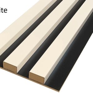 Decorative Wall Lamella Panels on a Base, White on a Black