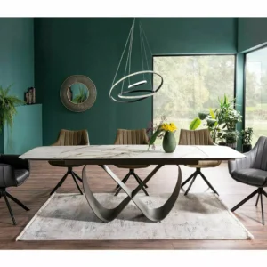Dining Table INFINITY Amber Bianco Brown 160-240 cm