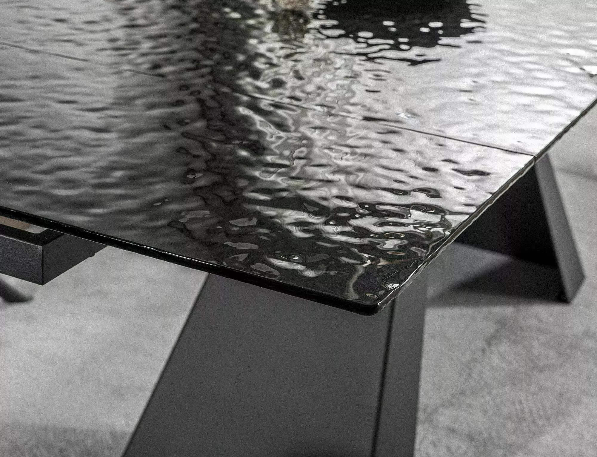 Dining Table SALVADORE Melted Glass 160-240 cm - Image 4