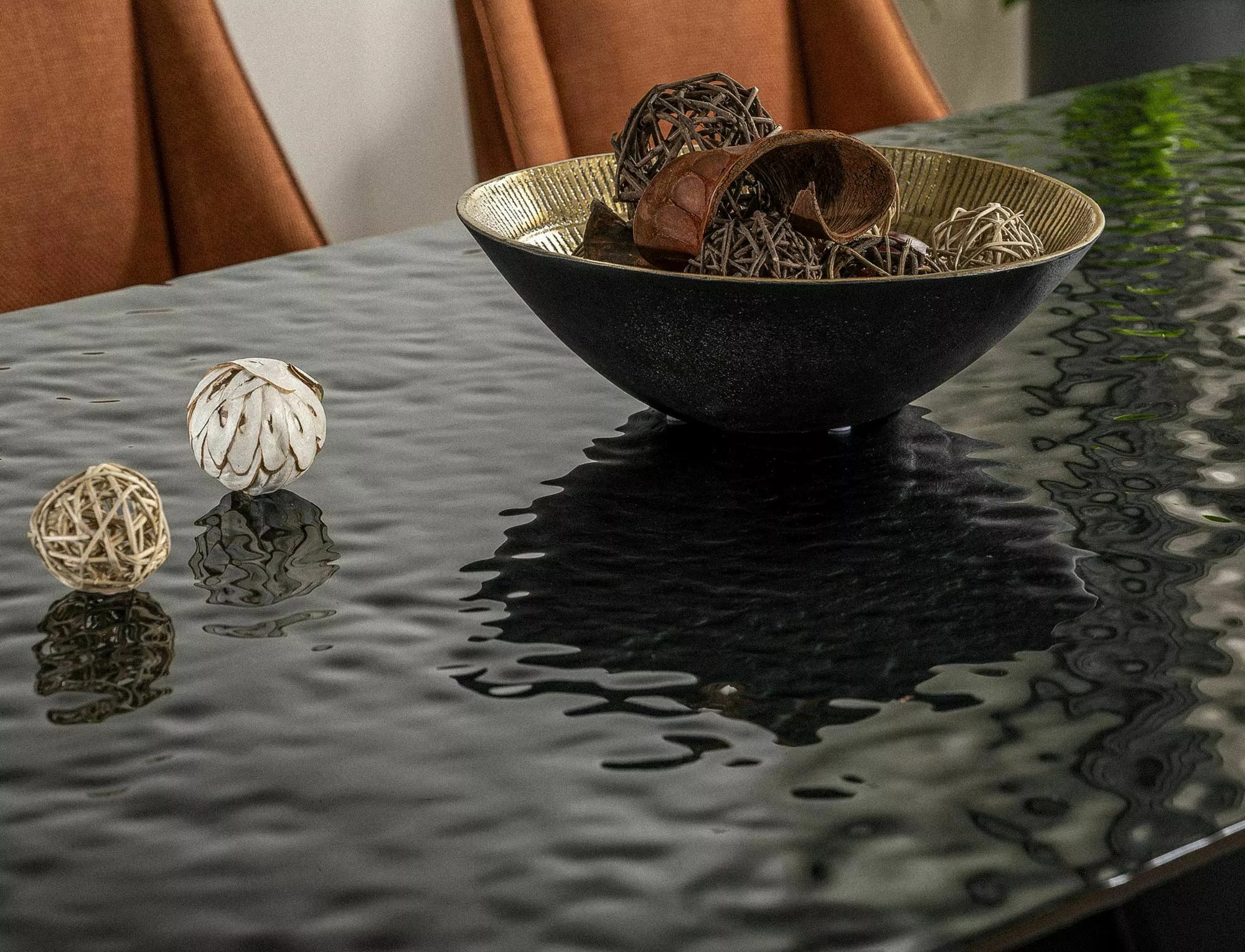 Dining Table SALVADORE Melted Glass 160-240 cm - Image 2