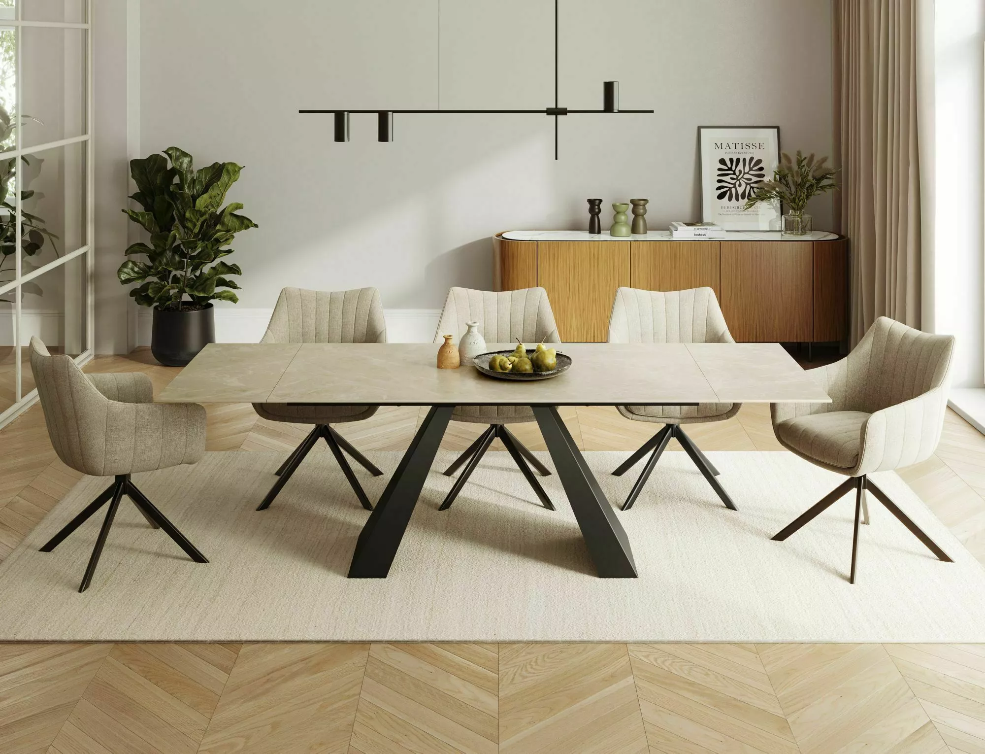 Dining Table SALVADORE Diamond Cream 160-240 cm - Image 2