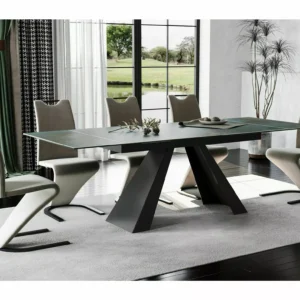 SALVADORE Ossido Verde Turquoise Ceramic Extending Dining Table 160–240 cm