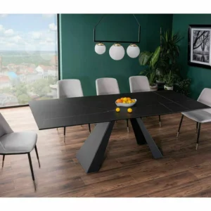 Dining Table SALVADORE Sahara Noir 160-240 cm