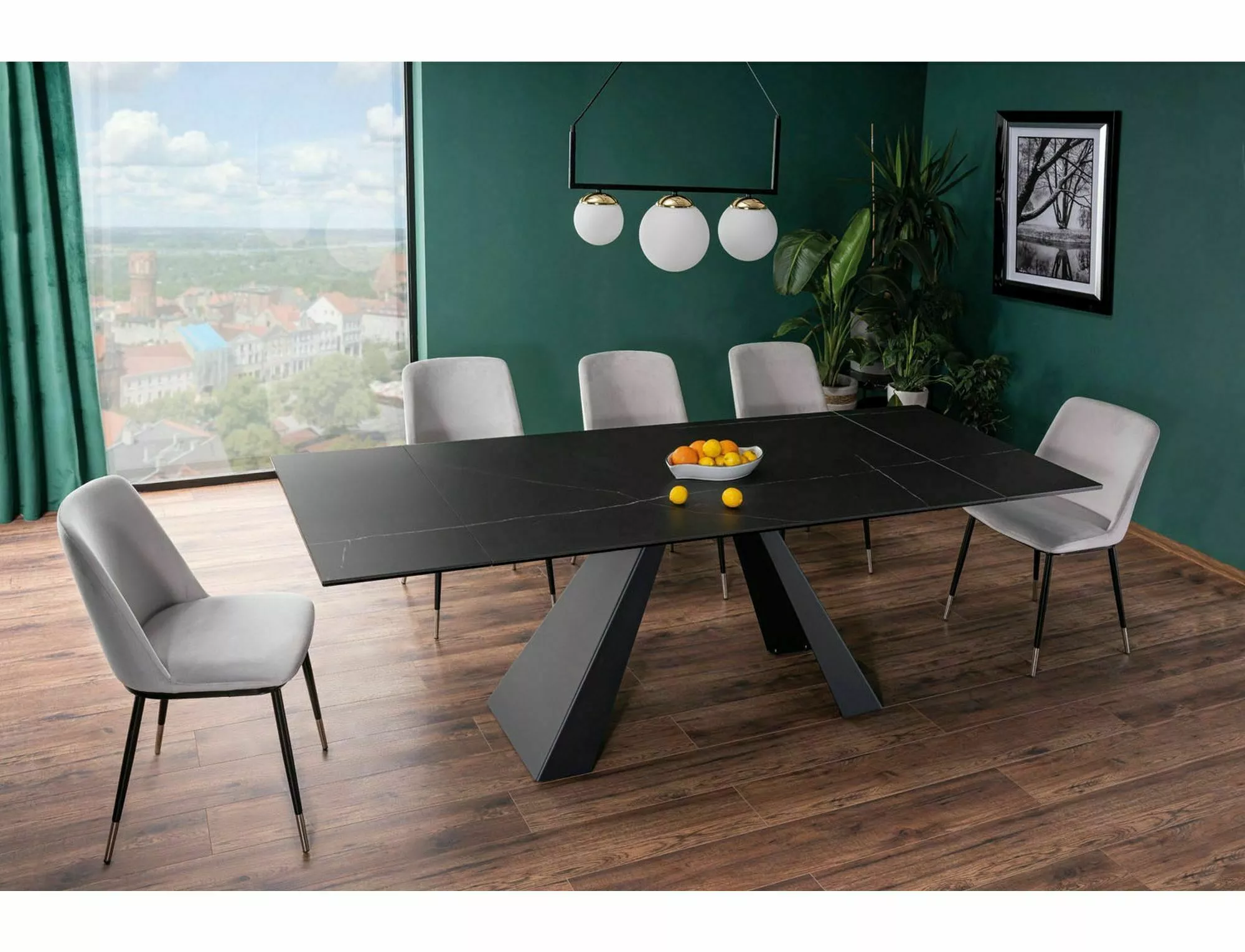 Dining Table SALVADORE Sahara Noir 160-240 cm - Image 2