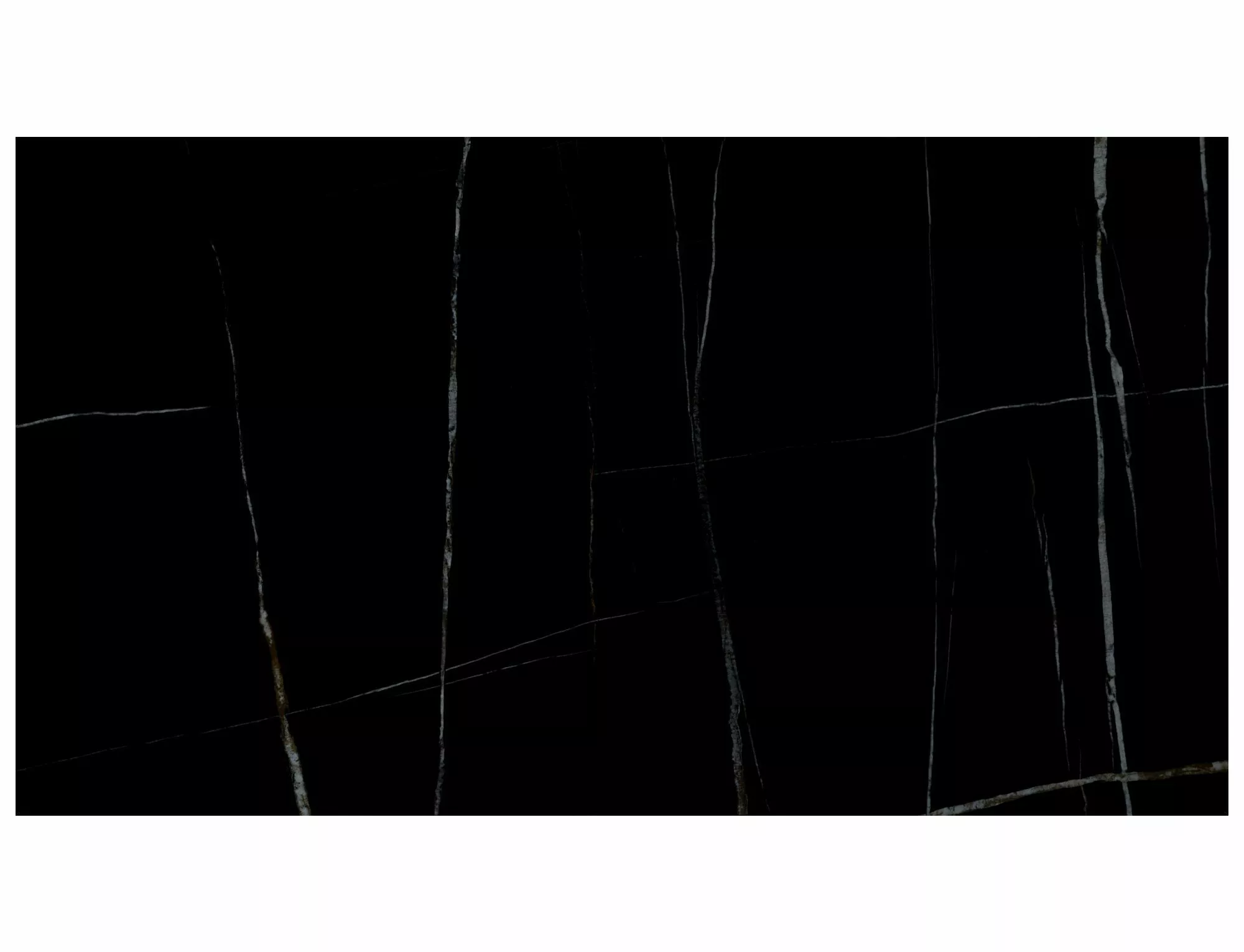 Sahara Noir black ceramic tabletop with elegant grey marble effect veining