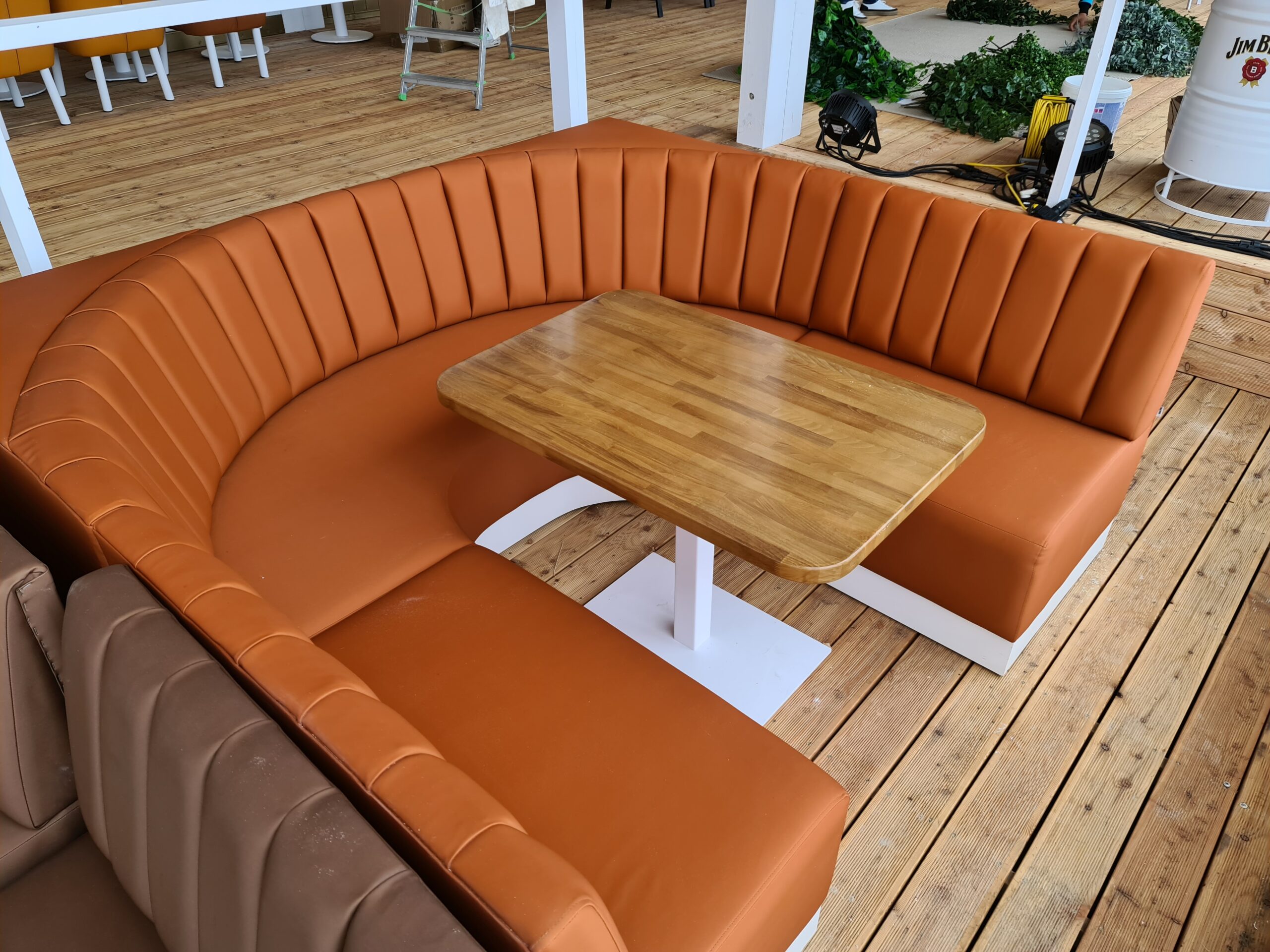 Bespoke C Shape Banquette Bench Seating - Image 7