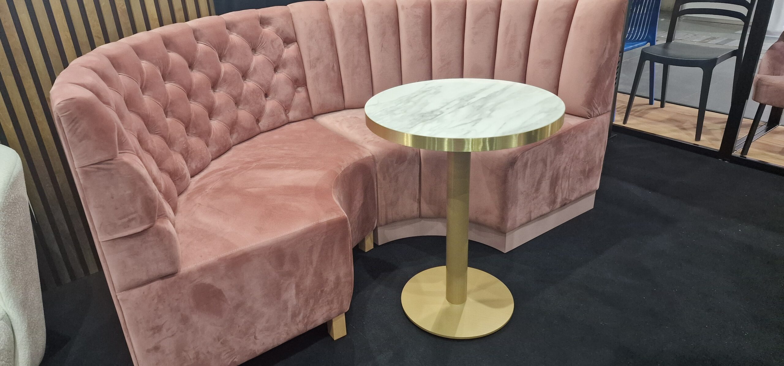 Bespoke C Shape Banquette Bench Seating - Image 13