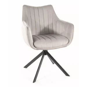 Swivel chair AZALIA Velvet Light Grey