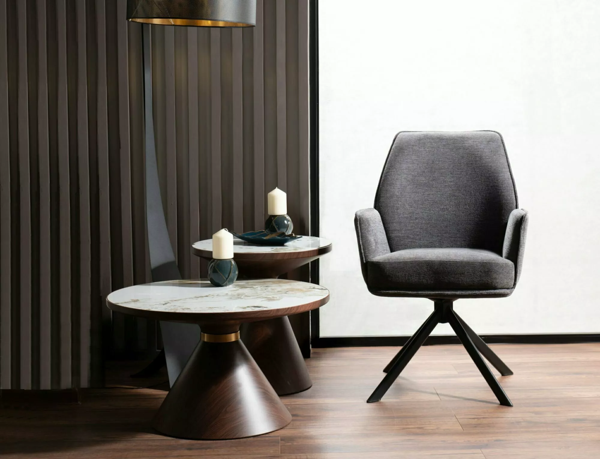 Swivel chair HUGO BREGO Dark Grey - Image 2