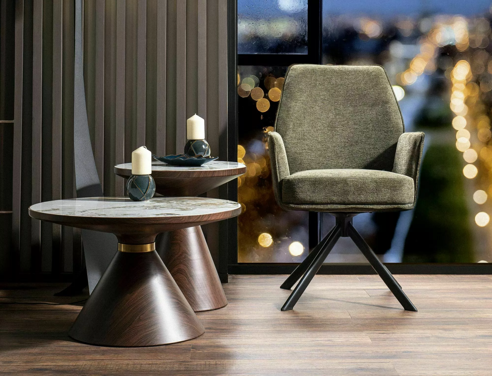 Swivel chair HUGO BREGO Olive - Image 2