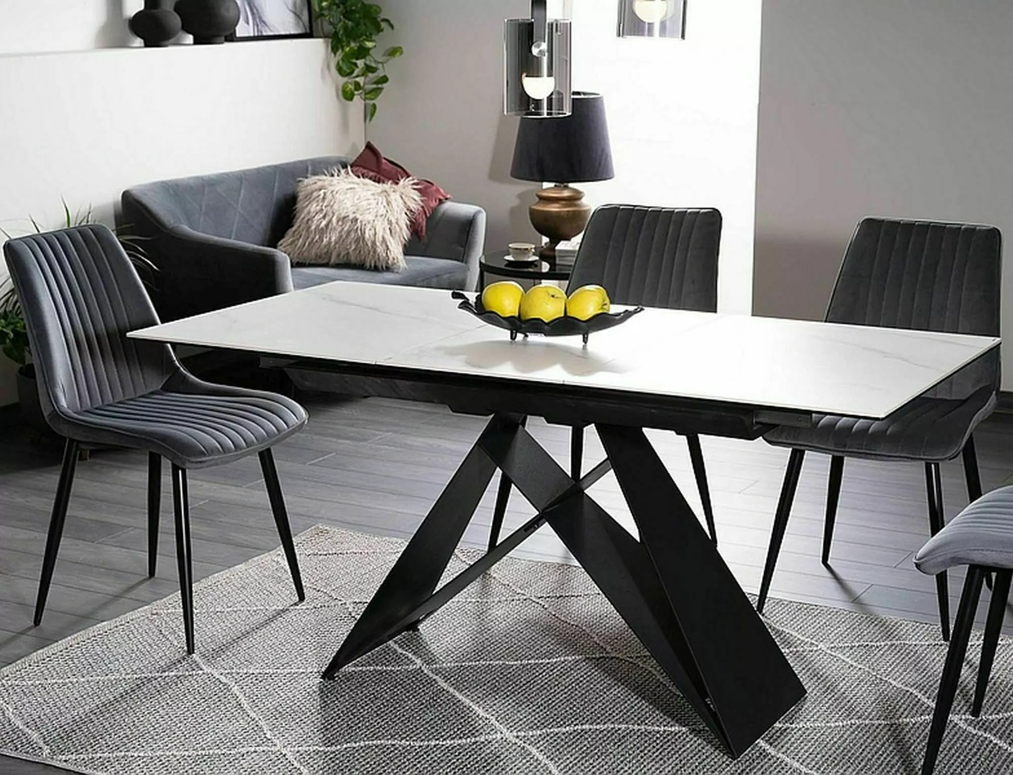 Dining Table WESTIN Jasper White 120-160 cm - Image 3