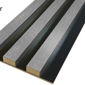 Decorative Wall Lamella Panels on a Base, Silver on a Black