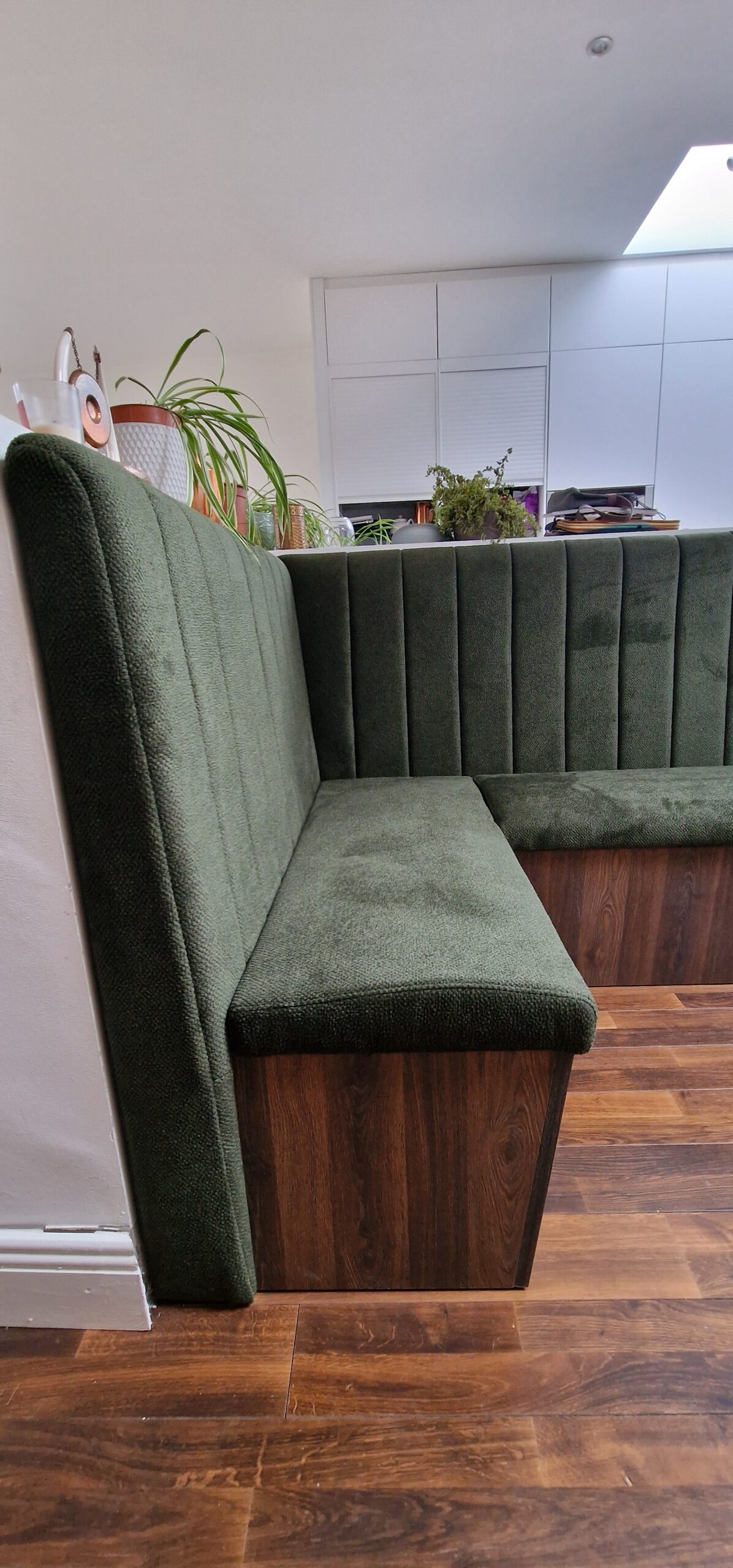 Bespoke Channel Style L-shaped Banquette Seating with Storage, W325 x 130 cm - Image 5