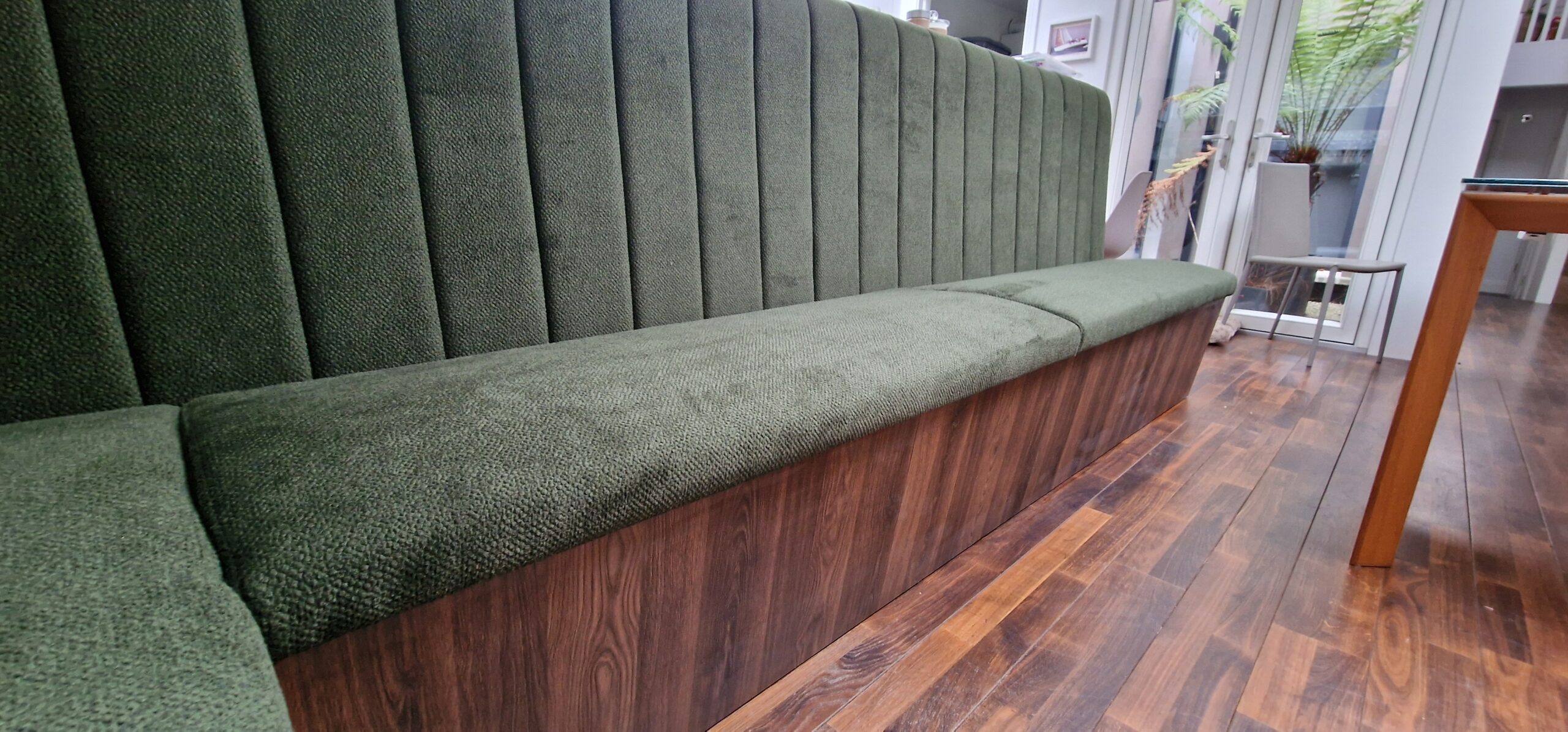 Bespoke Channel Style L-shaped Banquette Seating with Storage, W325 x 130 cm - Image 10