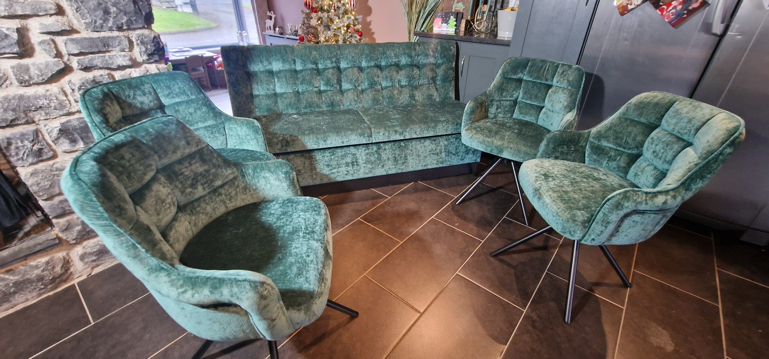 Bespoke Dining Set - Banquette Seating with storage 180 cm and 4 Chairs - Image 2