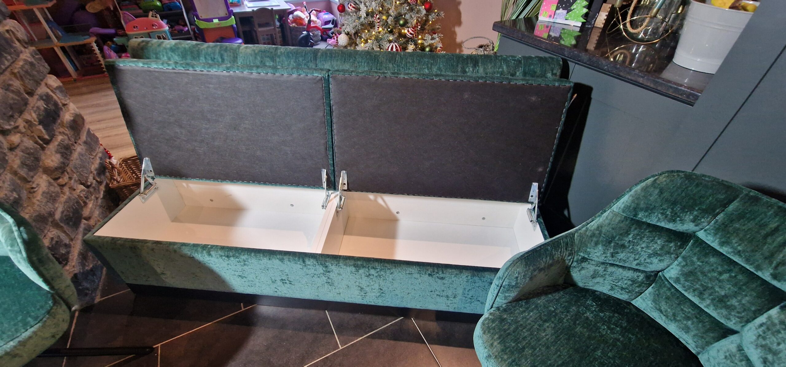 Bespoke Dining Set - Banquette Seating with storage 180 cm and 4 Chairs - Image 6