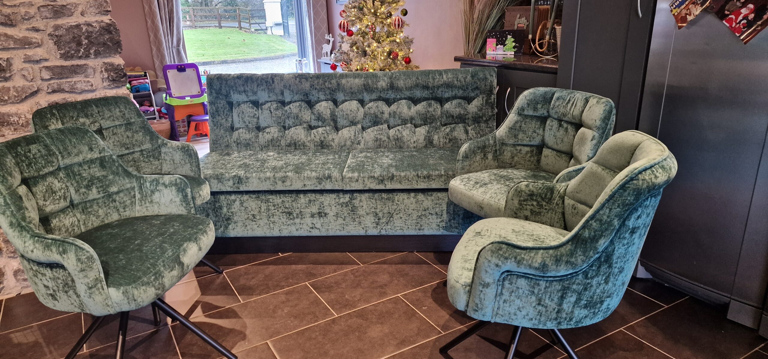 Bespoke Dining Set - Banquette Seating with storage 180 cm and 4 Chairs - Image 7