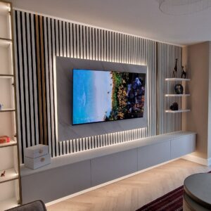 Custom TV Feature Wall Pearl