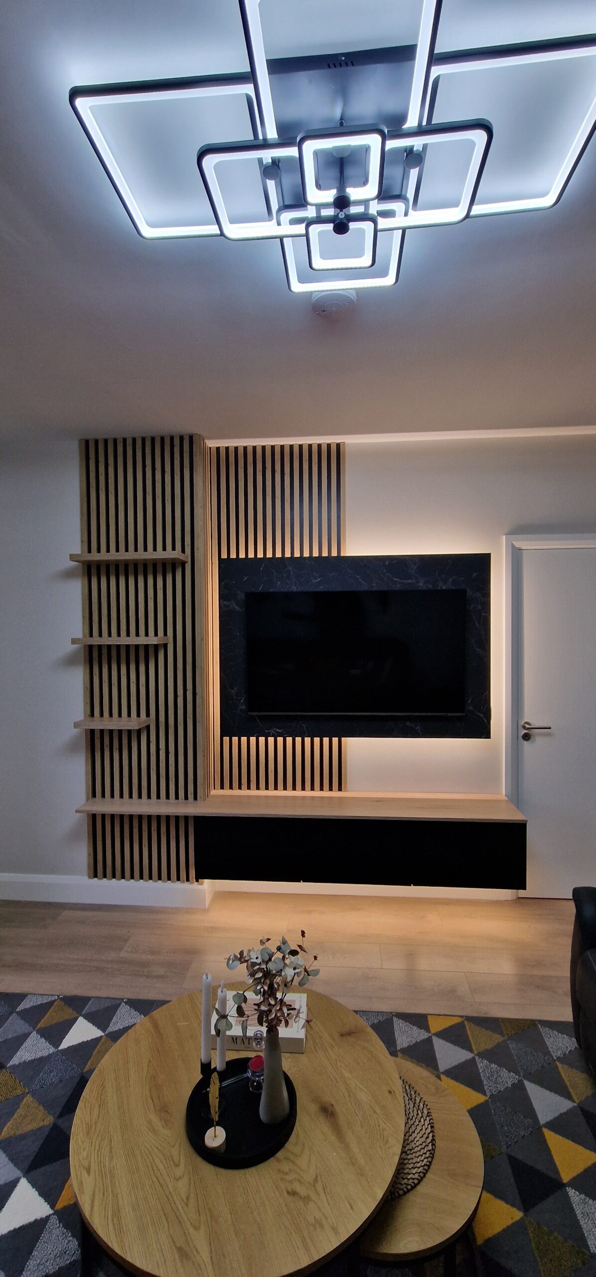 Bespoke Feature Wall – Modern Slatted Design Black