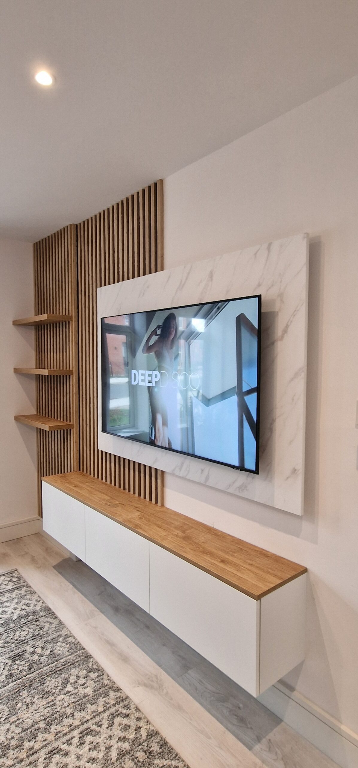 Bespoke Feature Wall – Modern Slatted Design White - Image 5