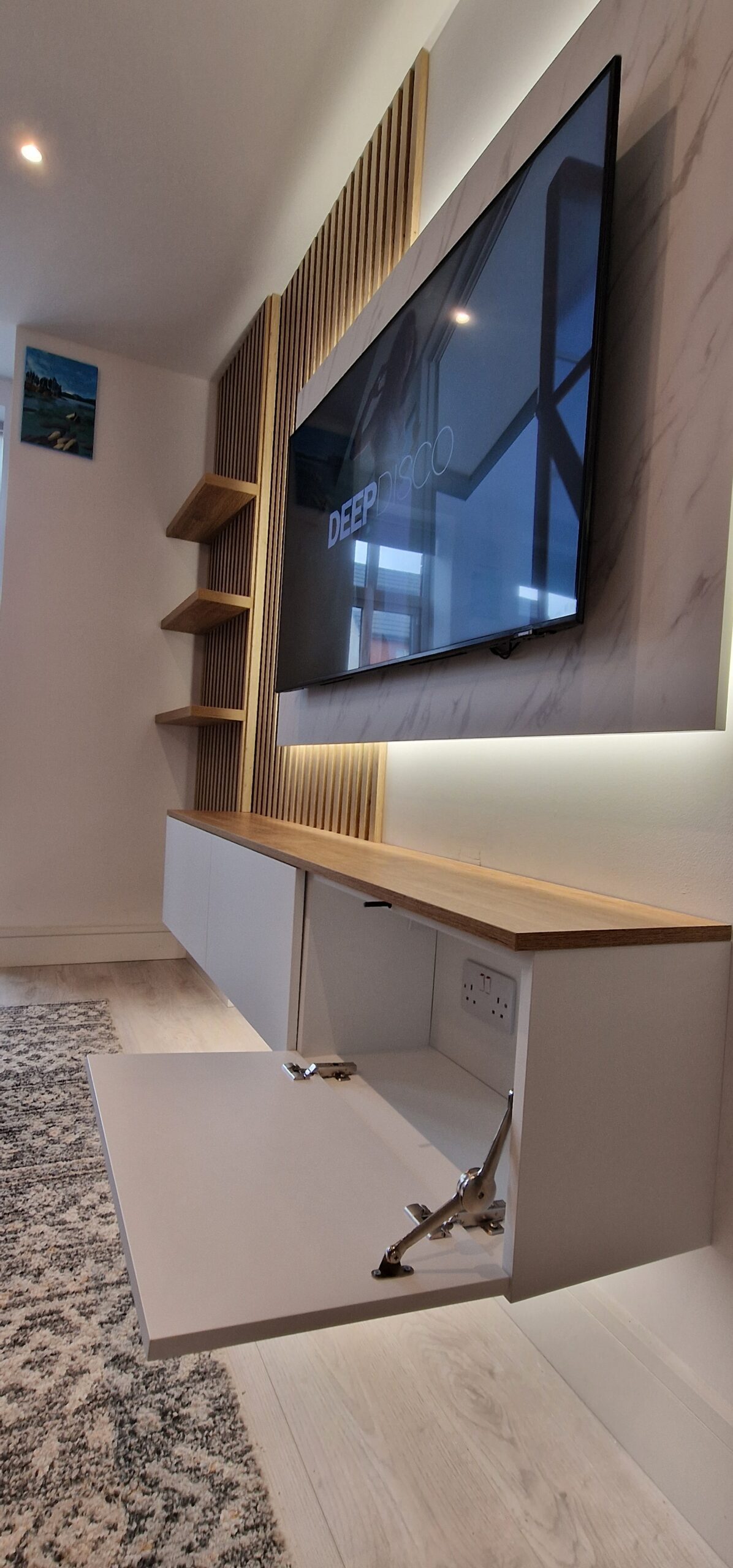 Bespoke Feature Wall – Modern Slatted Design White - Image 8