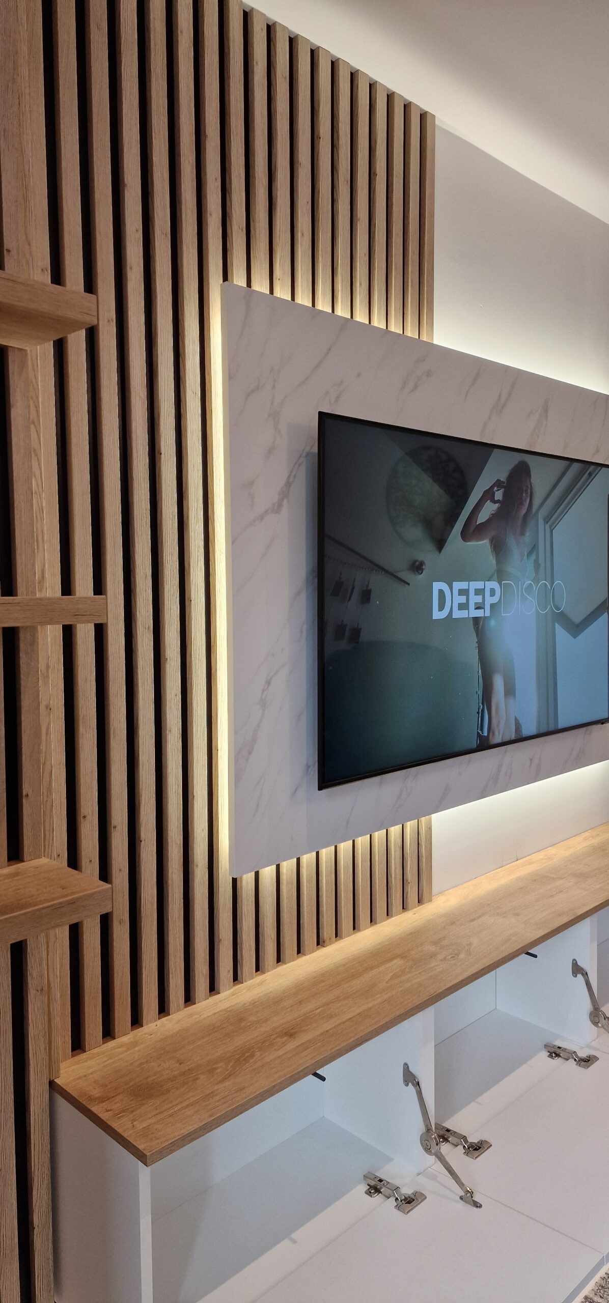 Bespoke Feature Wall – Modern Slatted Design White - Image 11