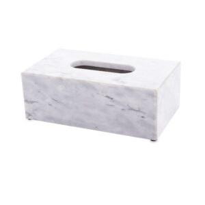 Tissue Box Holder MARBLE White