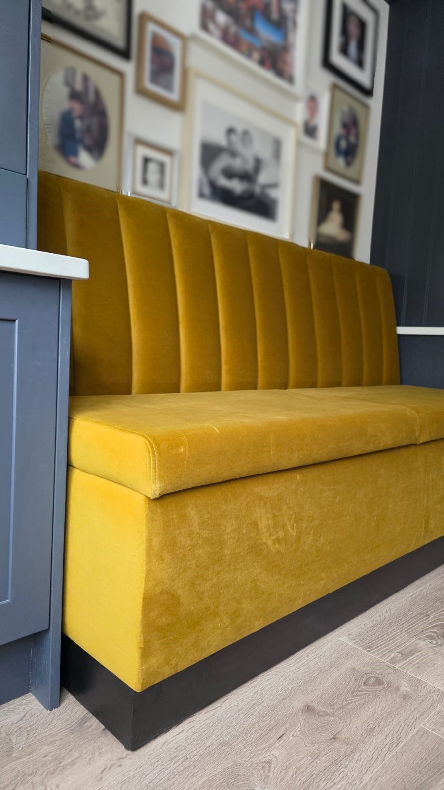 Bespoke Channel Style Banquette Seating with Storage, 170 cm - Image 6