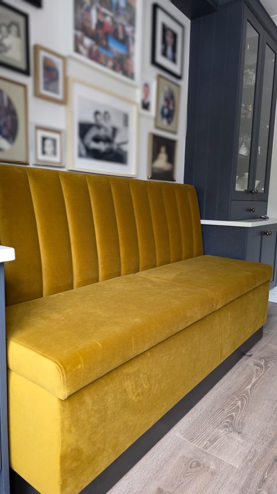 Bespoke Channel Style Banquette Seating with Storage, 170 cm - Image 5