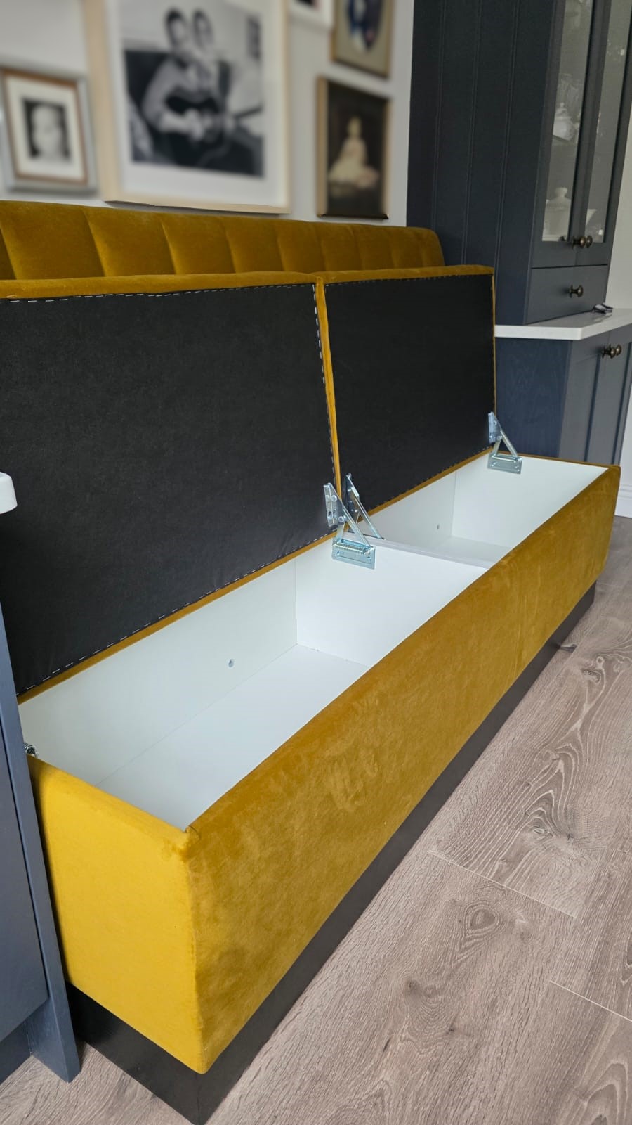Bespoke Channel Style Banquette Seating with Storage, 170 cm - Image 4