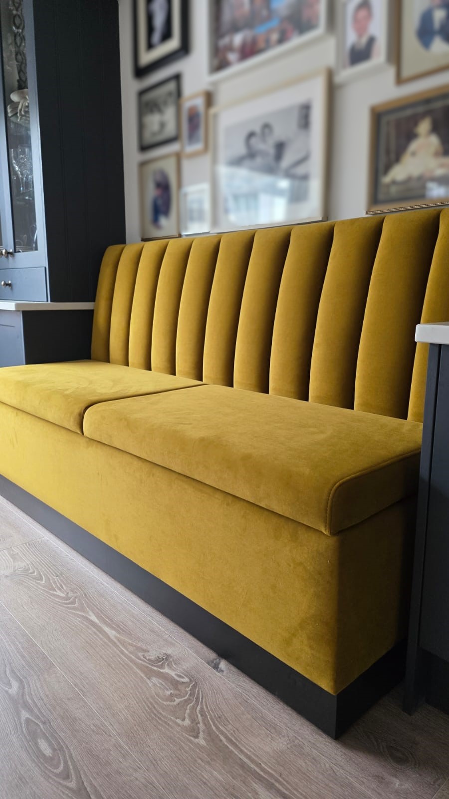 Bespoke Channel Style Banquette Seating with Storage, 170 cm