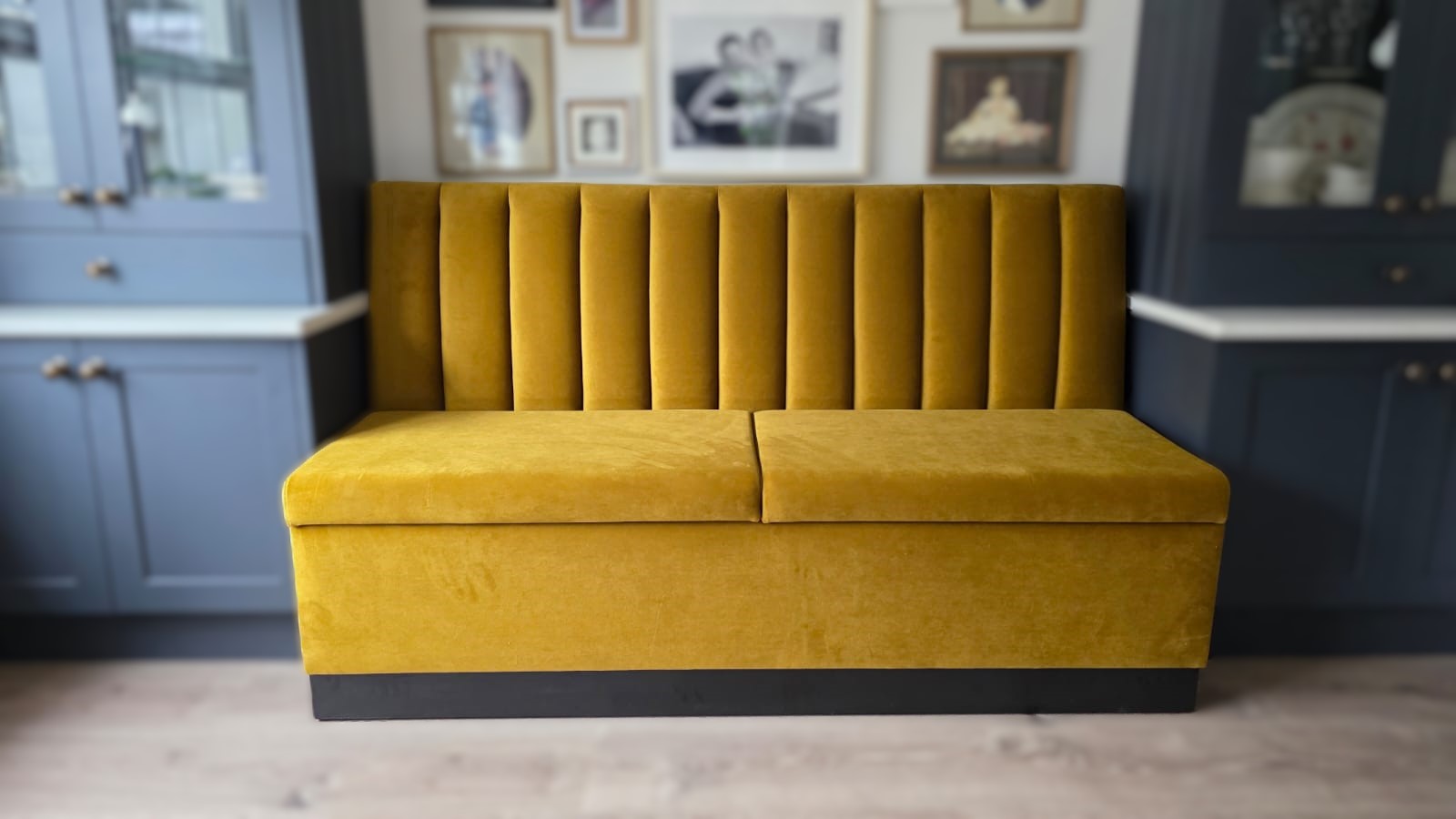 Bespoke Channel Style Banquette Seating with Storage, 170 cm - Image 2