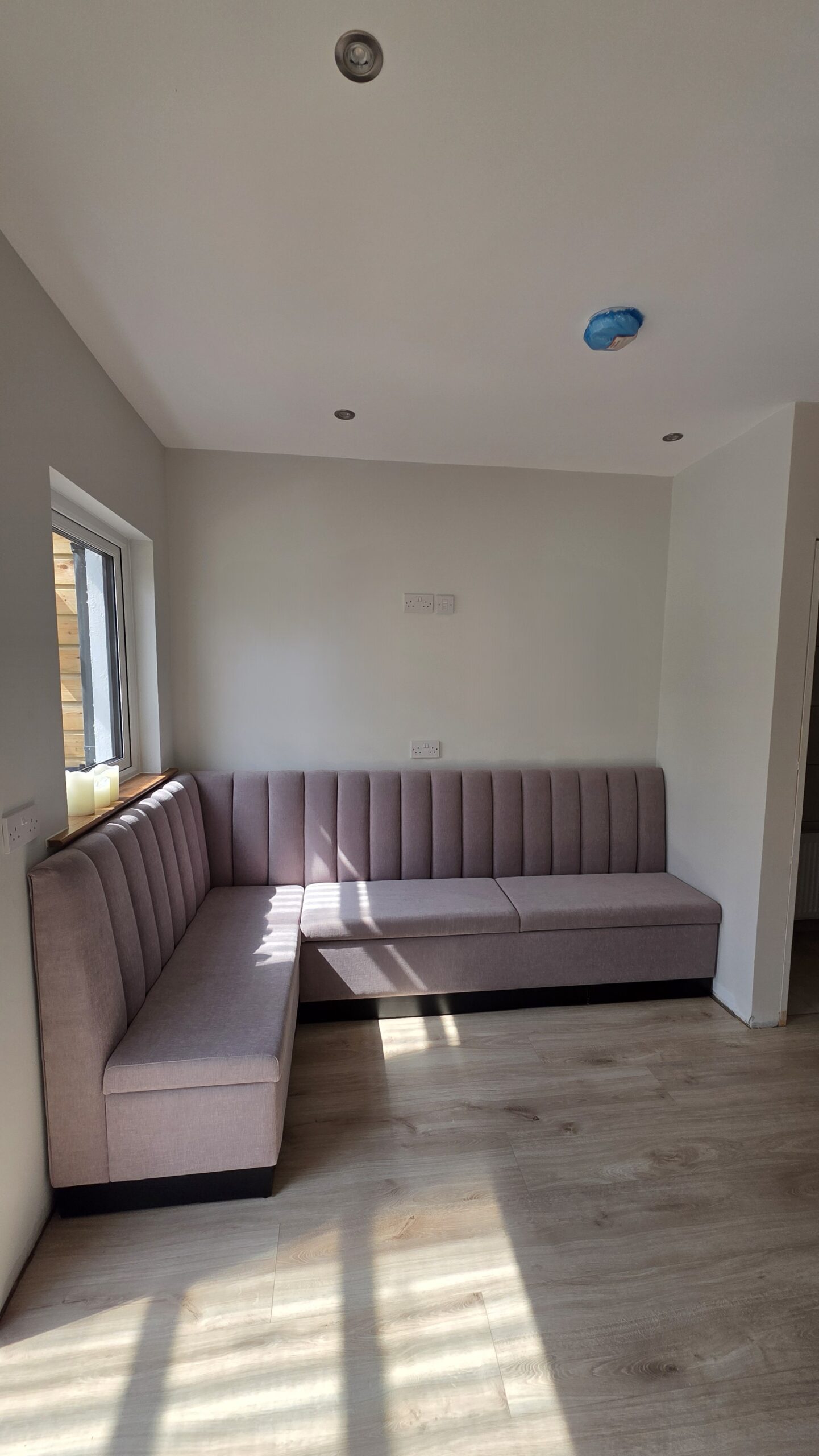 Bespoke Channel Style L-shaped Banquette Seating with Storage, 250 x 140 cm - Image 4