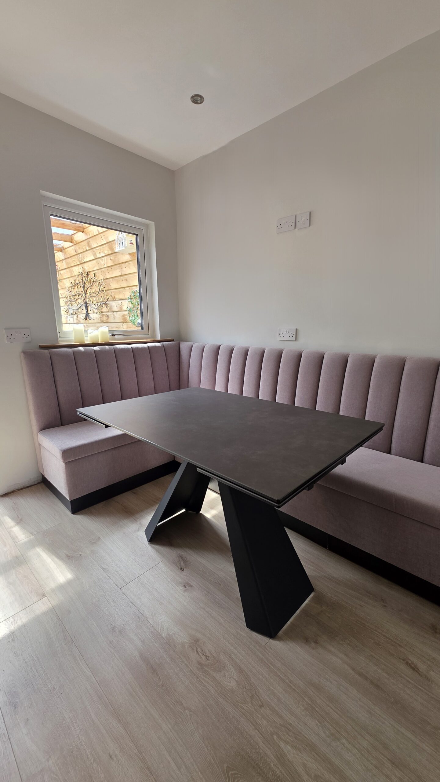 Bespoke Channel Style L-shaped Banquette Seating with Storage, 250 x 140 cm - Image 8