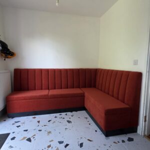 Bespoke Channel Style L-shaped Banquette Seating with Storage, 255 x 155 cm