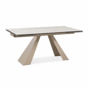 SALVADORE Travertine Beige Extendable Ceramic Dining Table 160–240cm