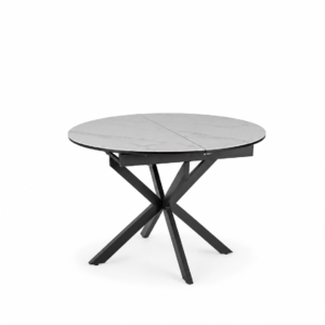 GASTON White Ceramic Extending Dining Table 100–135cm