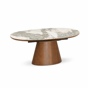 MAROCCO Oval Ceramic Extending Dining Table 160–200cm – Walnut