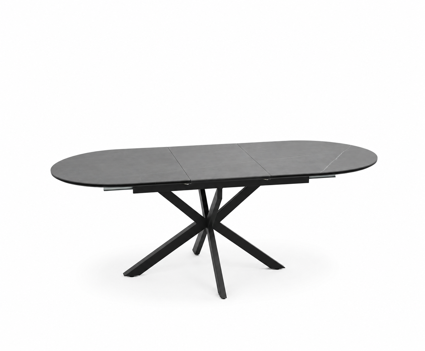 GASTON Grey Matt Ceramic Extending Dining Table 140–180cm