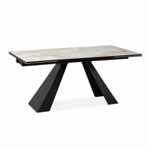 SALVADORE Glossy Onice Oro Beige Extendable Ceramic Dining Table 160–240cm