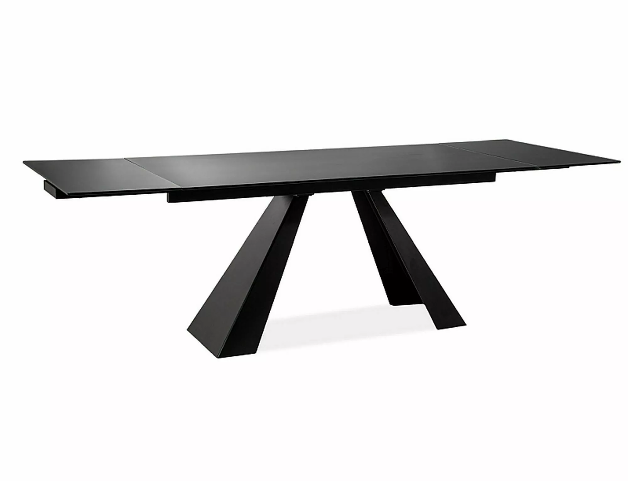Smooth black ceramic dining table top Salvadore modern design