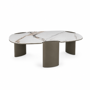 ADORO B Amber Bianco Ceramic Coffee Table 105cm – Copper
