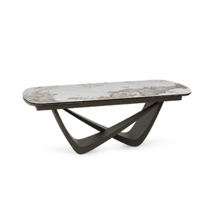 MARANELLO Large Ceramic Extending Dining Table 200–290cm – Pandoro White