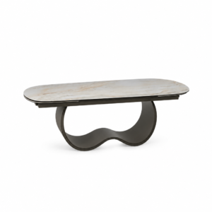 CASABLANCA Beige Ceramic Extending Dining Table 200–276cm