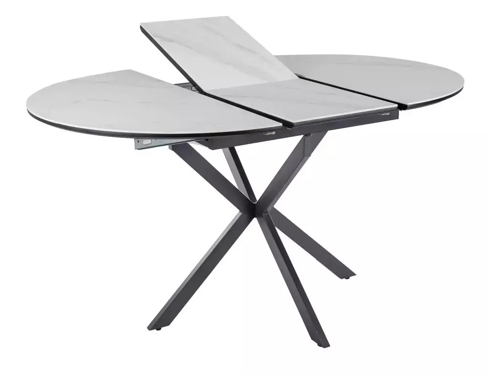 GASTON White Ceramic Extending Dining Table 100–135cm - Image 3